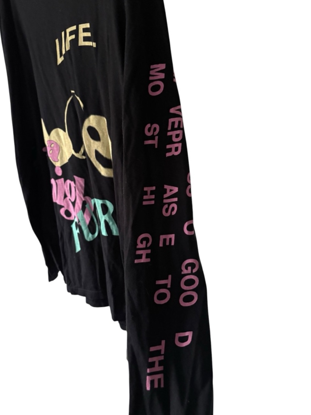 Freebandz x Future Graphic Long Sleeve Black Tee W/ Colorful Prints Size L - Picture 3 of 5